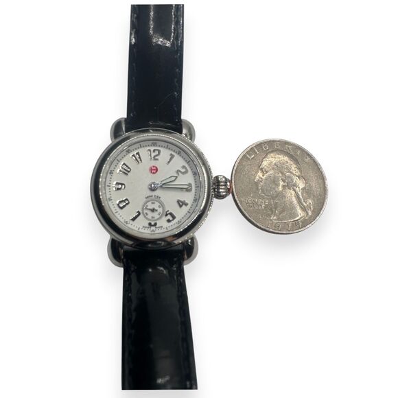 NWT Michele Mini CSX 26mm Swiss Watch Sapphire Black Patent Leather Box Rare main image 6
